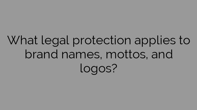 What legal protection applies to brand names, mottos, and logos?