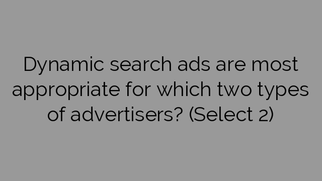 Dynamic search ads are most appropriate for which two types of advertisers? (Select 2)