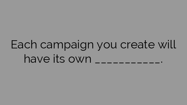 Each campaign you create will have its own ___________.