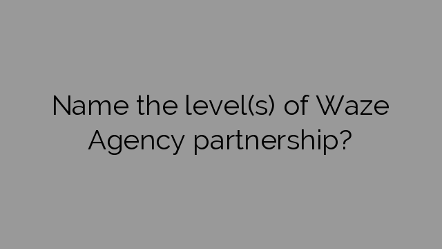 Name the level(s) of Waze Agency partnership?