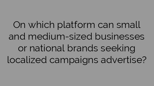 On which platform can small and medium-sized businesses or national brands seeking localized campaigns advertise?