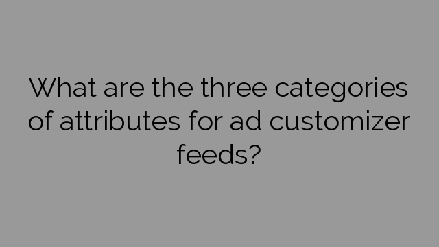 What are the three categories of attributes for ad customizer feeds?