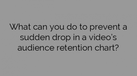 What can you do to prevent a sudden drop in a video’s audience retention chart?