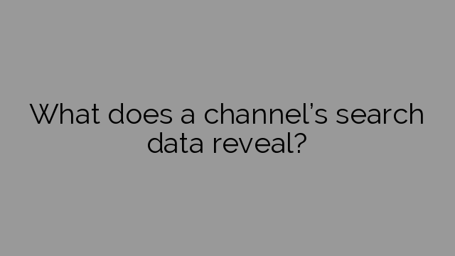 What does a channel’s search data reveal?