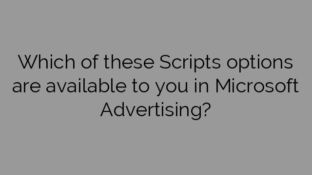 Which of these Scripts options are available to you in Microsoft Advertising?
