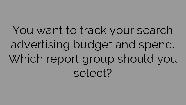 You want to track your search advertising budget and spend. Which report group should you select?