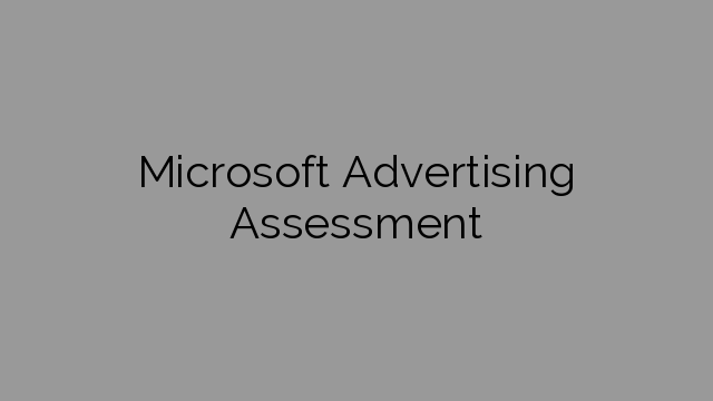 Microsoft Advertising Assessment