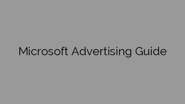 Microsoft Advertising Guide