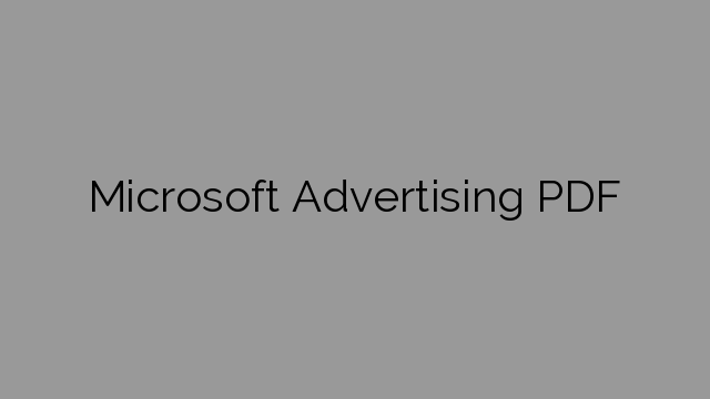 Microsoft Advertising PDF