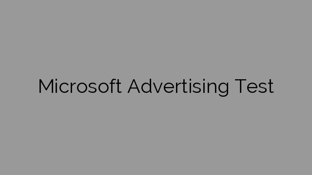 Microsoft Advertising Test