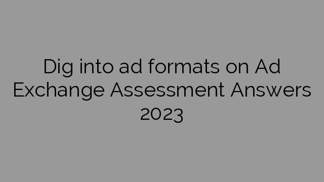 Dig into ad formats on Ad Exchange Assessment Answers 2023