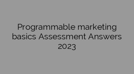 Programmable marketing basics Assessment Answers 2023